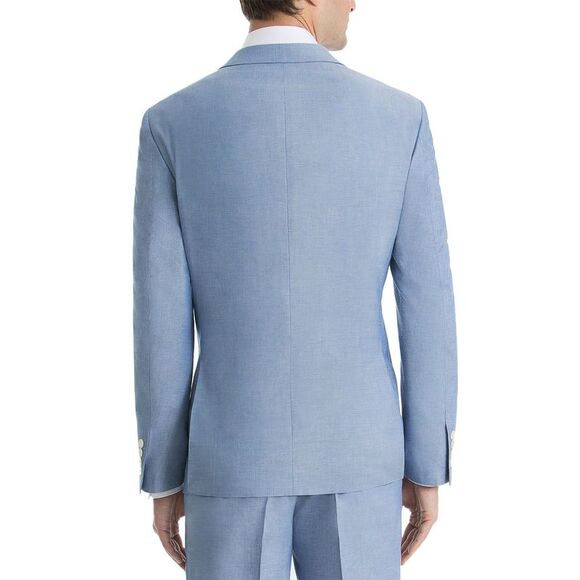 Lauren Ralph Lauren Mens Classic-Fit Cotton Chambray Sport Coat 38 Short Blue